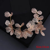 elvesmall Bridal Headwear Wedding Hair Accessories Flower Headband Wedding Hair Jewelry Prom Hair Vine Gold/Silver Color Flower Tiara