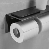 elvesmall Golden Modern Wall Mounted Toilet Paper Holder Stainless Steel Double Roll Tissue Holder Bathroom Paper Roll Storage Rack Hotel