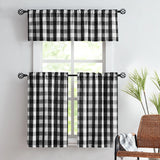 elvesmall Checkered curtains, kitchen curtains    132x38cm   1pcs     68x60cm    68x91cm   2pcs