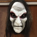 elvesmall  Halloween Zombie Mask Props Scary Ghost Zombie Mask Realistic Masquerade Halloween Mask Long Hair Ghost Scary Mask