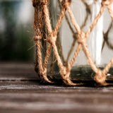 elvesmall  Hand-Woven Twine Glass Clear Vase Ornaments, Flower Ware, Creative Hydroponic Vintage Vase, Home Decor, Ins for Rooms