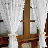 elvesmall 1 Panel French Lace Flower White Gauze Curtain For The Living Room Princess Room, Coffee Curtains For The Kitchen, Home Curtains