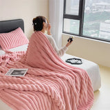 elvesmall  High density warm blanket rabbit fur bed linen Coral Fleece Sofa Blankets for winter Microfiber blanket plush Thicken Bed Sheet