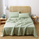 elvesmall 100% French Natural Pure Linen Bedding Sheet Set Ultra Soft Durable Luxurious Stone Washed 3 Pieces Sheets Set Double Bed Sheets