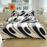 elvesmall Floral Print Brushed Home Bedding Set Simple Fresh Comfortable Duvet Cover Set with Sheet Comforter Covers Pillowcases Bed Linen