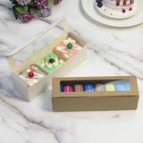 elvesmall  20Pcs DIY Paper Box with Window Macaron Gift Box Cake Packaging Box Dessert Transparent Cookie Boxes for Wedding Home Party