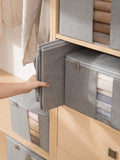 elvesmall  Closet Comforters Zipper Storage Box Wardrobe Clothes Organizers with Lid Fabric Cube Home Wardrobe Folding