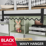 elvesmall  Bedroom Hanging Hooks Dorm Bedside Storage Rack Wave Design Holder Hanging Clothes Organizer Bunk Bed Rail Over the Rod Hanger