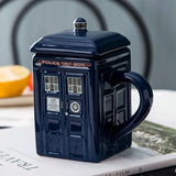 elvesmall  -  1pc 450ml Creative Police Box Mug Funny Ceramic Coffee Tea Cup with Gift Box Milk Drinks Breakfast Cup Birthday Gift Kitchenware