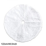 elvesmall  1pcs White Christmas Tree Skirt 78/90/122cm Plush Faux Fur Xmas Tree Carpet Decoration Ornament New Year Navidad Home Deco