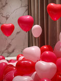 elvesmall 20Pcs Heart Shaped Balloons Red Pink Black Latex Balloon for DIY Valentine's Day Engagement Wedding Party Anniversary Decoration