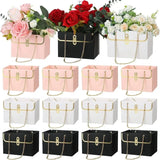 Portable Flower Box Foldable Paper Handy Gift Bag Kraft Handbag Wedding Rose Party Gift Box Packaging For Candy Cake Birthday