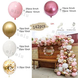 elvesmall Metal Rose Pink Balloon Garland Arch Kit Boho Sand White Wedding Birthday Party Balloons Gender Reveal Baby Shower Decorations