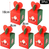 elvesmall Merry Christmas Paper Boxes Treat Boxes For Candy Cookie Apple Box Navidad New year Christmas Decoration Gift Box Bag Kerst noel