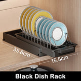 elvesmall Kitchen Pull Out Dish Racks With Drainboard Drawer Storage Sliding Mesh Cabinet Basket for Accessorie Pull Out Cabinet Organizer