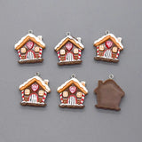 elvesmall 10pcs Christmas Snow House Resin Charms Kawaii Cartoon Pendant For Earring DIY Jewelry Make