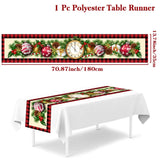 elvesmall Merry Christmas Red Black Grid Snowflake Table Runner Christmas Decoration For Home  Navidad Natal Xmas Tablecloth New Year