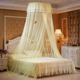 elvesmall Suspended Small Fresh Student Dome Lace Mosquito Net LED Colored Light Tent