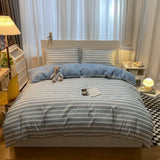 elvesmall Fashion Bedding Duvet Cover Set Bed Sheet Pillowcase 100% Cotton Bedspread Bed Linen Nordic Classic Home Textile Soft Breathable