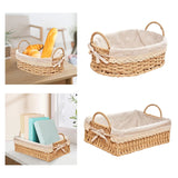elvesmall Woven Storage Baskets Kitchen Organizer Handwoven with Handles Cosmetic Box for Breakfast Fruit Bedroom Bathroom Home Decorative