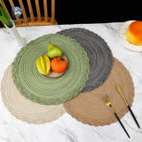elvesmall 8PCS Decor Table Products Woven PlacematS Heat MATS  Round Tables  Placemats Coasters Party Wedding Home Decoration Props