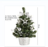 elvesmall  Mini Artificial Christmas Tree Home Bedroom Desktop Ornament Red Bow Pine Cone Party Christmas Decoration for Home Gifts