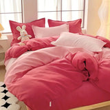 elvesmall Gradient Blue Bedding Set Soft Duvet Cover with Sheet Simple Quilt Cover and Pillow Covers Girls Woman Bed Sets