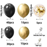 elvesmall 107pcs Black Gold Balloon Set. Graduation Season New Year's Retirement Wedding Birthday Gender Reveal Party Supplies Decoration