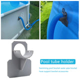 elvesmall 2PCS Swimming Pool Pipe Fixing Holder Support for Intex Above Ground Pool 30-38mm Hose Outlet Mount Bracket with Cable Tie Clamp