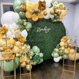 elvesmall  40PCS Sage Green Gold White Latex Confetti Balloons Baby Shower Birthday Wedding Party Decorations Globos