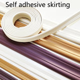 elvesmall 5 Meters NBR Soft Material Wall Trim Line Self-Adhesive Skirting Decor Line Wall Anticollision Molding Line 3D Wall Sticker