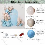 elvesmall Doubled Pearl Tiffany Blue Balloons Garland Arch Wedding Valentines Ball Decoration Matte White Ballon Kit Birthday Baby Shower