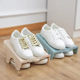 elvesmall Double Shelf Space Savers White Shoe Rack Cabinets Shoe Storage Organizer Closet Holder Modern Bracket Shoe Storage Rack