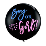 elvesmall Boy or Girl Gender Reveal Party Decoration 36'' Giant Black Latex Balloon Blue Pink Confetti Baby Shower Globos Supplies