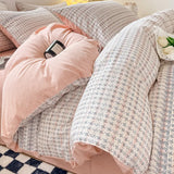 elvesmall  Simple Bed Sheets Set Four Seasons Universal Men's Bed Four Sets Pure Cotton Three Comforter Sets Bed Cover Full Set