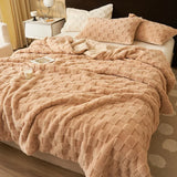 elvesmall  Thickened Velvet winter blanket modern plush bed linen Microfiber Bedspread bed Plaid home decorations sofa blankets sofa cover
