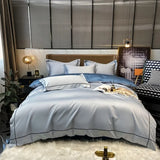 elvesmall Egyptian Cotton Bedding Set Embroidery Duvet Cover Set Quilt Cover Fitted/Flat Sheet Pillowcase Luxury Home Textiles Bedspreads