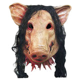 elvesmall  Funny Halloween Scary Pig Head Mask Cosplay Party Horrible Animal Masks Horror Adult Costume Fancy Dress Accessories