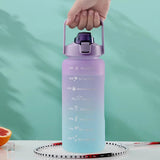 elvesmall  -  3pcs Set Gym Bottles with Time Graduated Space Water Cup High Capacity Portable Plastic Cups Outdoor Travel Water Bottle Set