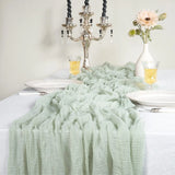 elvesmall  Cheesecloth Table Runner Boho Gauze Fabric Rustic Decor for Bridal Wedding Decor Baby Shower Valentine Birthday Party Table Path