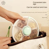 elvesmall Lid Moisture-proof Home Storage Box Rotating Fruit Tray Portable Sealed Dry Fruit Box Children's Snack Box Closet Organizer