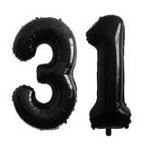 elvesmall 2pcs 40inch Huge Black Number Foil Balloons Birthday Party Decorations Adult Kids 10 11 12 15 20 25 30 45 50 60 Year Old Supplie