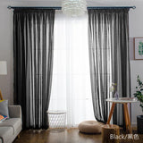 elvesmall Free Customization Sheer Tulle Curtains Shading Heat Insulation Pure Color Rod Pocket for Bedroom Living Room Voile Window