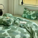 elvesmall Printed 100% Cotton Bedding Set King Size Skin Friendly Pure Cotton Duvet Cover Set with Sheets Quilt Covers Pillowcase Bed Sets