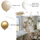 elvesmall Doubled Apricot Boho Wedding Decor Balloon Garland Arch Kit Kids Birthday Party White Metal Latex Baby Shower Ballons Decoration