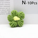 elvesmall 4.5cm Hand-knitted Flower Puff Flower Milk Cotton Wool Hand Hook Flower DIY Hairpin Clothing Accessory Shoes Hats Craft Supplies