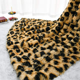 elvesmall Luxury Leopard Stitch Throw Blanket Room Decor Plaid Bedspread Baby Blankets Hairy Winter Bed Covers Sofa Cover Big Thick Furry
