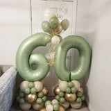 elvesmall 40inch Olive Green 0-9 Number Digital Helium Balloons Kids Adult 18 30 60th Birthday Party Decor Wedding Hawaiian Party Supplies