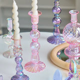 elvesmall Floriddle Retro Candlesticks Taper Candle Holders Tall Candlesticks Decoration Party Glass Vase Home Decor Wedding Decoration HOT