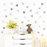 elvesmall Valentines Day Gift 36pcs Heart Shape Trendy Boho Style Wall Stickers Bohemian Wall Decals for Living Room Bedroom Nursery Room Kids Room Home Decor